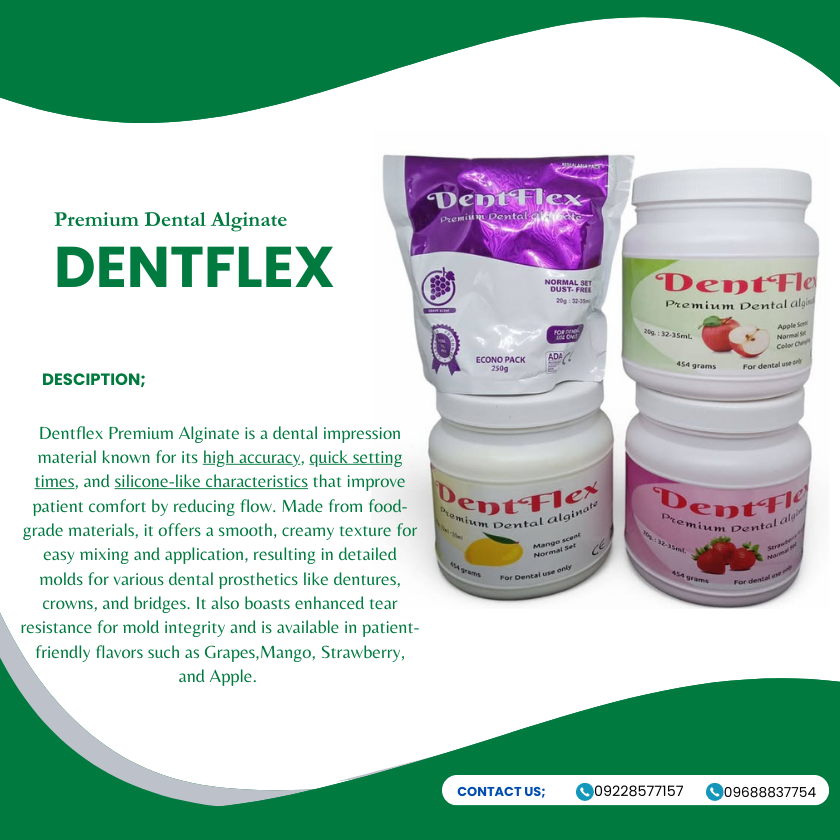 DENTFLEX (Premium Dental Alginate) 454grams. DENTFLEX (Premium Dental Alginate) 454grams.